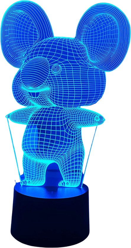 3D-Nachtlampje - 3D-lamp - 16 Kleuren Veranderende Dimbaar - met Afstandsbediening - Decoratie - Led-illusie - Nachtlamp - Kinderspeelgoed - Lamp - Verjaardagscadeau - Jongens - Meisjes - Koala van Merkloos