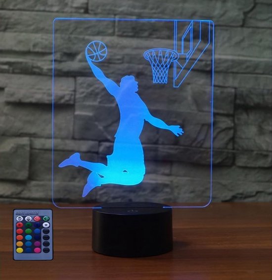 3D Optische Illusie Basketbal Nachtlamp LED Bureaulamp met Afstandsbediening en Touch