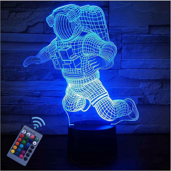3D Optische Illusie Nachtlamp voor Kinderen - 7/16 Kleuren LED Tafellamp met Afstandsbediening van Merkloos