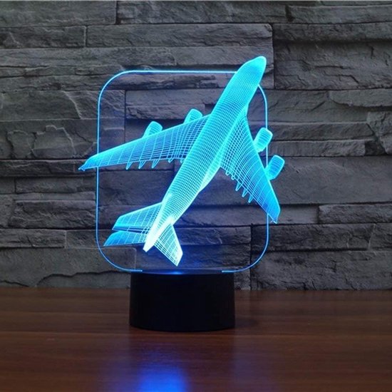 3D Vliegtuigen Nachtlampje - Kinderspeelgoed Lamp - Decoratie Kamer - 7 Kleuren Verandering - Niet gespecificeerd - Multi-color
