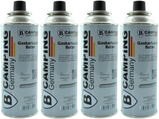 4 Metalen gaspatronen BUTAANGAS msf -1A voor alle mobiele gasbranders van Campingaz