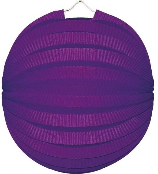 5x Lampionnen paars 22 cm