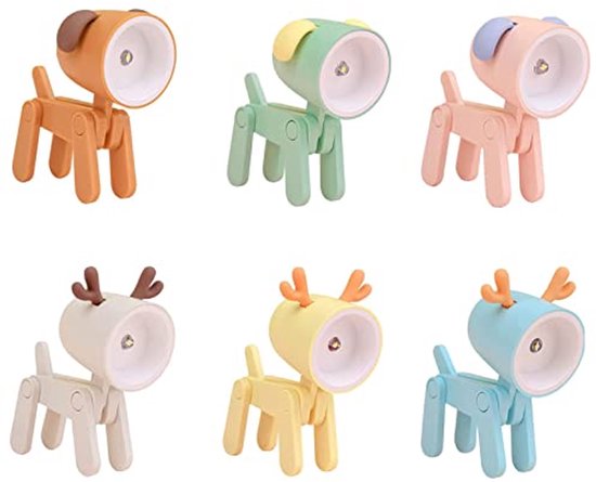 6 Mini Nachtlampjes met Telefoonhouder - Creatieve LED Bureaulampen voor Kinderen van Ailovc.