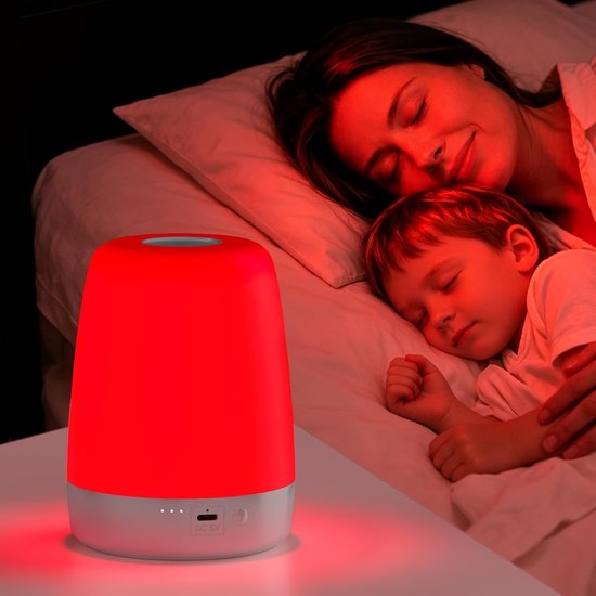 670nm Rood nachtlampje voor baby, natuurlijke melatonine ondersteuning voor kinderen en moeders, slaaplamp voor diepere rust, geschikt voor slaapkamer en babykamer (wit)