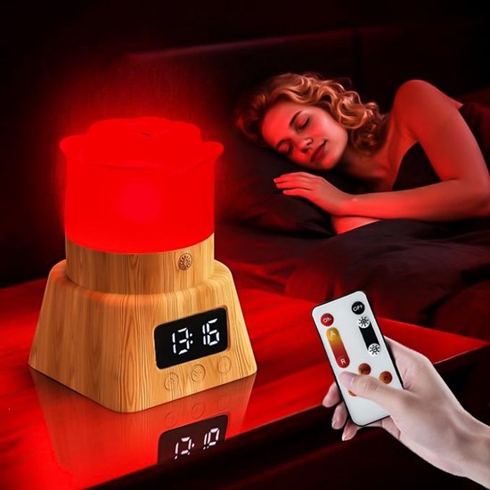 670nm Rood Slaaplampje | Bureau Lamp, Aanraak + Afstandsbediening, Voor Mediteren, Yoga en Reizen
