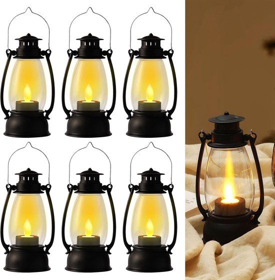 6x LED Lantaarns: Decoratieve Mini Lantaarns met LED Kaars