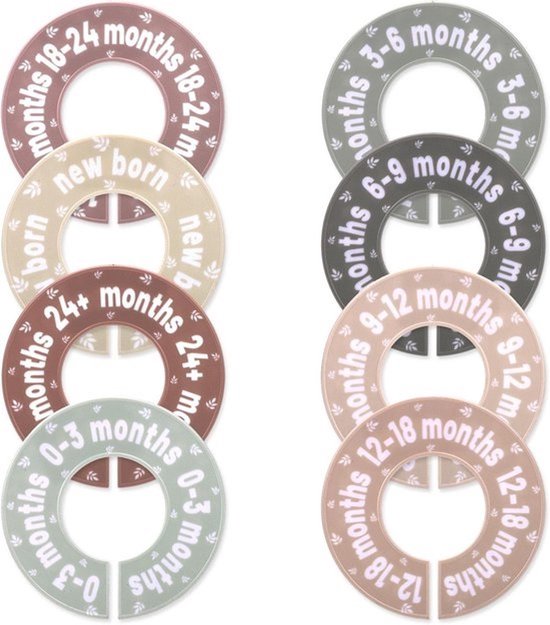 8 Stuks Baby Kastverdelers Cirkelontwerp Kleding Organizer 0-24 Maanden