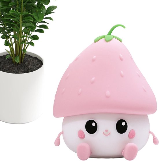 Aardbeien Nachtlampje met Verstelbare LED Verlichting - Roze - Schattige en Draagbare Nachtlamp met Lange Werktijd - Veilig Siliconen Design - Perfect als Cadeau voor Kinderen en Feestdagen van Allianceton