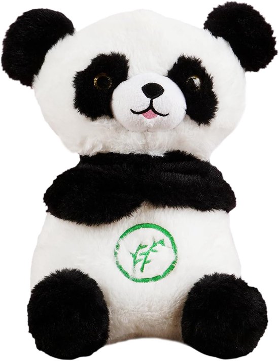 Ademende Panda Knuffel - Rustgevende Panda - Slaap Assistent - Met Adem Beweging - 30x17x5 cm - Panda van Merkloos