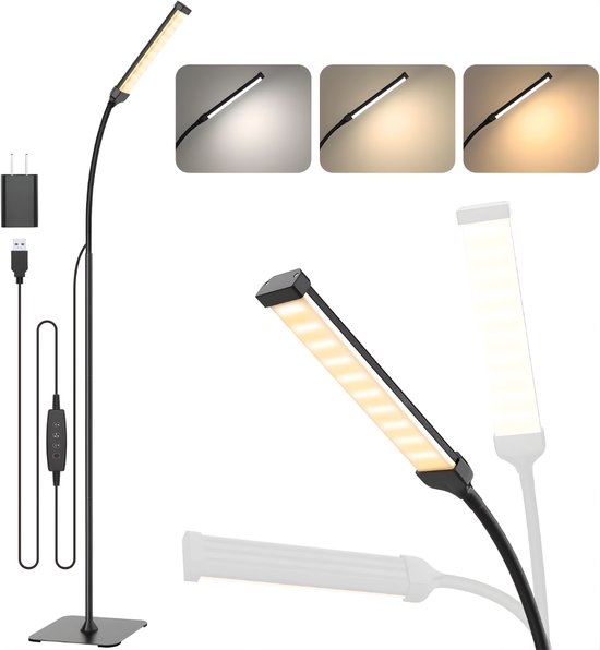 AHD® Bureaulamp - Bureaulamp LED - Bureaulamp Met Klem - Dimmable LED Desk Lamp - Desk Lamps - Zwart - 34cm x 4cm x 20cm
