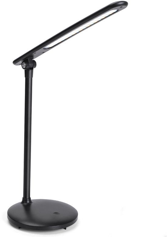 Aigostar Bureaulamp LED Dimbaar - 2700K - 6500K - USB Opladen - Opvouwbaar - Smart Touch - Leeslamp - 3W - Zwart
