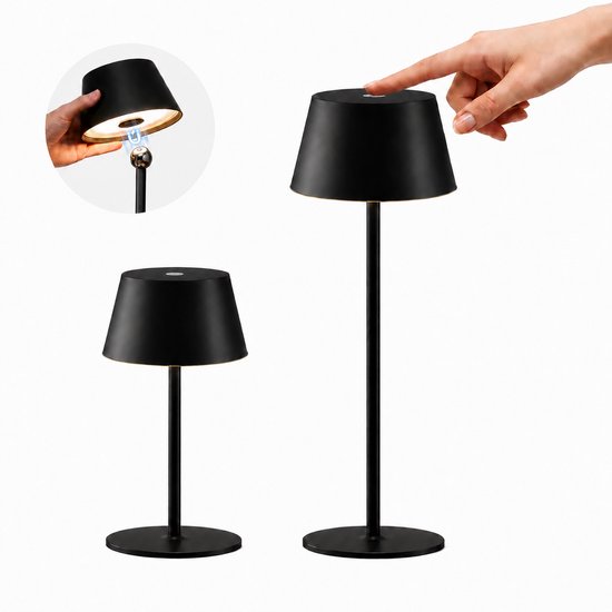 Aigostar Bureaulamp LED Dimbaar - 3 lichtkleuren - IP44 - Magnetische lampkop - Oplaadbare Tafellamp - in hoogte verstelbaar - 5W
