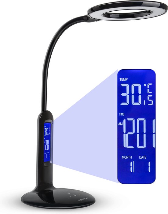 Aigostar Ivy - LED bureaulamp met kalender - Zwart