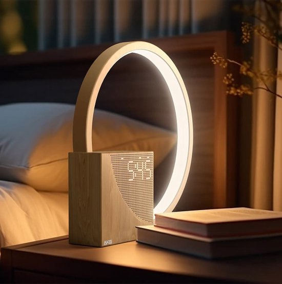 AkisGoods Wake-up light - Digitale wekker - Lichtwekker - Modern Design - LED wekker met Klok - Nachtlamp - Gezond Slaapritme van Merkloos