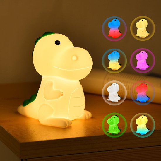 aladdien - Babynachtlampje - Dinosaurusnachtlampje - Oplaadbaar en aanraakbediening - Siliconen nachtlampje - Veilig voor kinderen - Perfect als cadeau van Merkloos