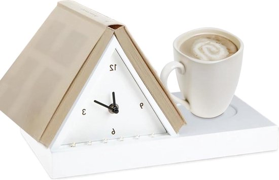 Alarm Clock With Light – Book Stand & Holder | Ergonomic Book Stand With Integrated Alarm Clock Light And Cup Holder, Ideal For Men Women Students Teachers Writers And Books Lovers, Perfect For Bedroo
