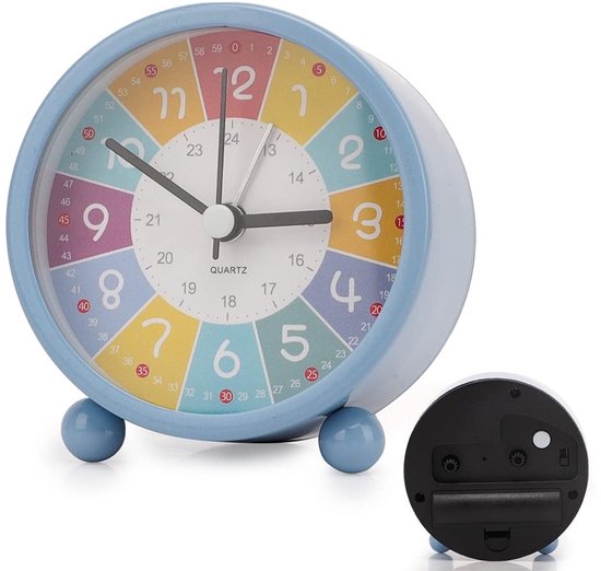 Allecto - Kinderwekker - Educatieve wekker - Geen getik - Nachtlampje - Batterij aangedreven - Geluidsalarm - Geschikt voor jongens en meisjes - Kl... van Merkloos