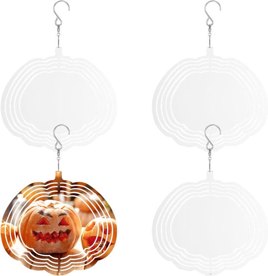 Allecto plus - 4-Pack Sublimatie Wind Spinner Blanks, Dubbelzijdig Hangende Wind Spinners met Haken voor Buiten Ambachten - Tuin en Raamdecoratie van Allecto