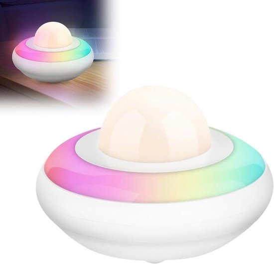 Allecto Plus - Draadloos Oplaadbaar LED-nachtlampje voor Kinderen - Ruimteschip Design - Slaapkamer en Woonkamer Verlichting van Allecto