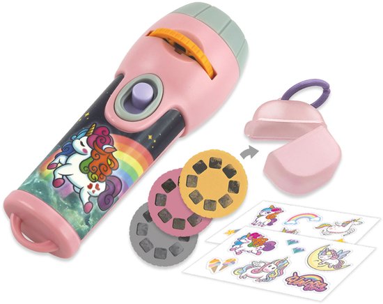 Ambo projector speelgoedlamp eenhoorns - roze multicolor USB. van Merkloos