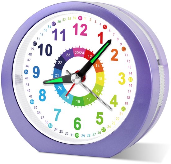 Analoge Wecker voor Kinderen met Nachtlampje Lavendel