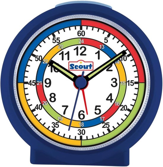 Analoge Wekker Kinderen Blauw - Stille Leerwekker met Licht en Snooze