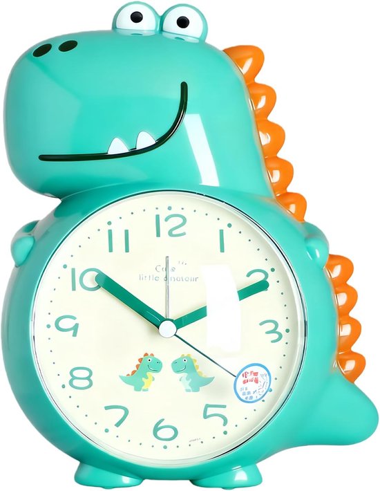 Analoge wekker - Kinderwekker Dieren - Tijd Leren - Zing en Praat Functie - 19.5 cm - Groen