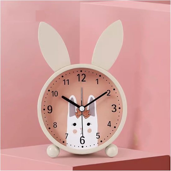 Analoge wekker - Konijnenwekker kinderwekker - Kinderkamer decoratie - Zacht nachtlampje - Groot formaat - Meerdere kleuren