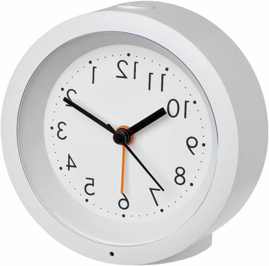 Analoge Wekker - Tijdwekker Kwarts - Wakker Worden - Geluidsarm Sweep Uurwerk - 105 x 105 mm - Wit van Merkloos