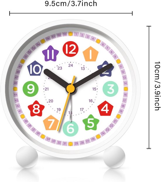 Analoge Wekker voor Kinderen met Nachtlampje - Zachte Wekbeltoon