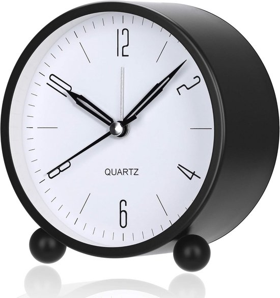 Analoge wekker zonder tikken met nachtlampje en luid alarm - Perfect voor kinderen