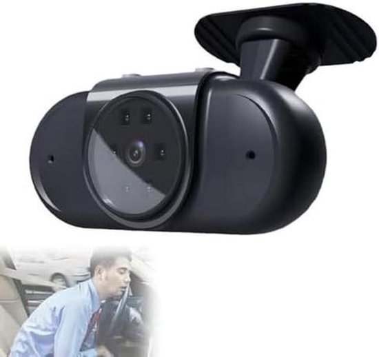 Anti-slaap Alarm - Vermoeidheidswaarschuwing Rijden - Veilig Autorijden - AI Gezichtsdetectie - 1080P Resolutie - Zwart