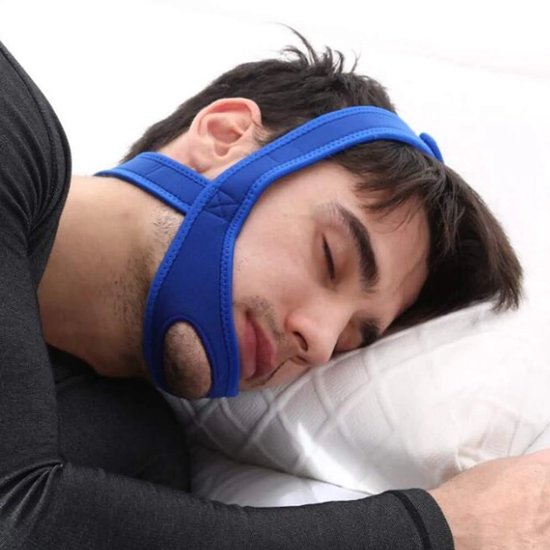 Anti-snurk kinband, elastische anti-snurk kinband, corrigeert mondademhaling, unisex, blauw, 2-pack van Merkloos