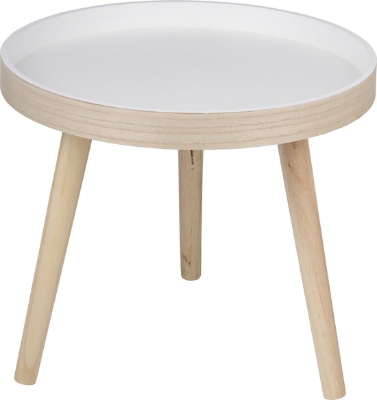 Arti Casa Ronde Bijzettafel Ø40 x 36 cm - Moderne Salontafel Rond - Bijzettafeltje of Nachtkastje - Compact Tafeltje voor Woonkamer of Slaapkamer - Hout van Arti Casa