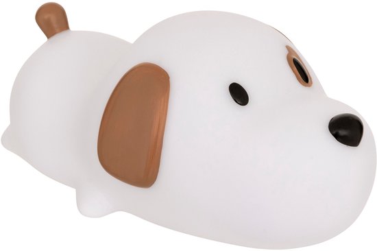 Atmosphera Kids Nachtlamp Hondje Scott - 16x9x7cm - Werkt op batterijen - Wit van Atmosphera Kids