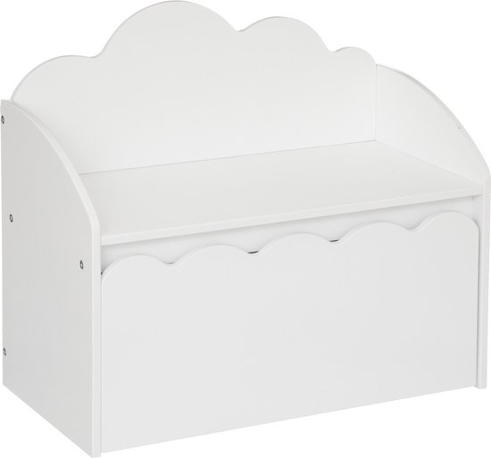 Atmosphera Kids Zoete wolk speelgoedkist / kinderbank - Opberger - Wit