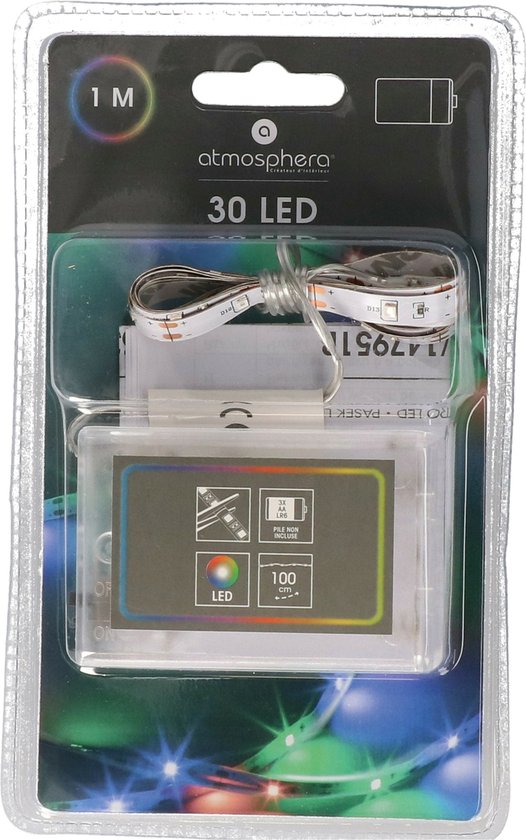 Atmosphera LED Strip multi kleuren - 100 cm - op batterijen - 30 LED van Atmosphera