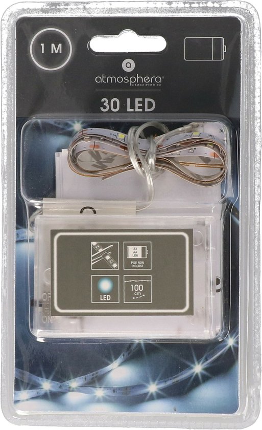 Atmosphera LED Strip warm wit - 100 cm - op batterijen - 30 LED