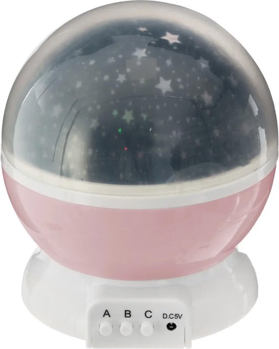 Atmosphera Nachtlamp kinderkamer sterren projector - 3 standen - 360 graden - galaxy projector sterrenhemel - roze van Atmosphera