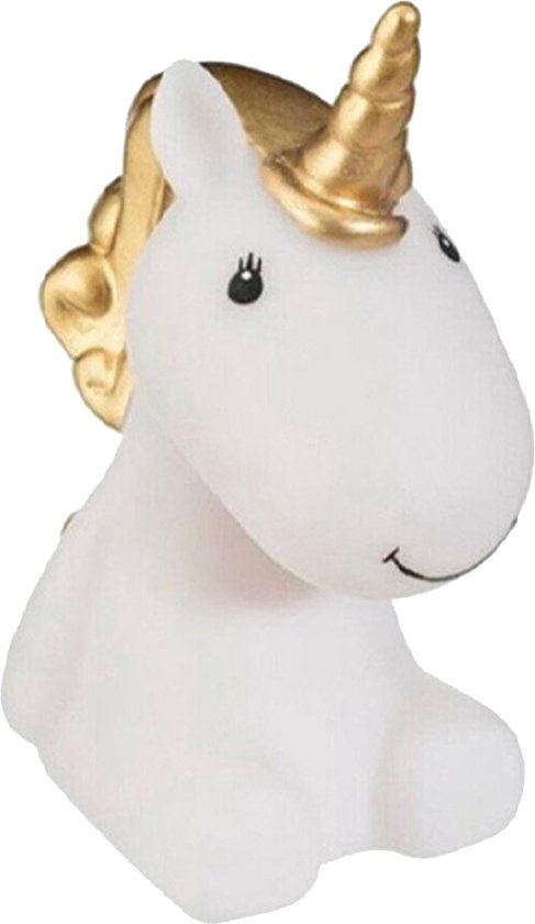 Atmosphera Nachtlampje LED - Unicorn - goud - kunststof - 12 x 7 x 13.5 cm - kinderkamer van Atmosphera