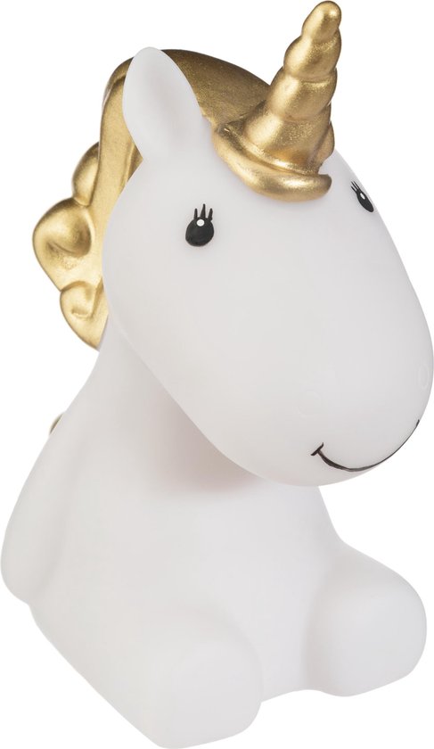 Atmosphera Nachtlampje LED - Unicorn XL - goud - kunststof - 27 x 15 x 30 cm - kinderkamer van Atmosphera