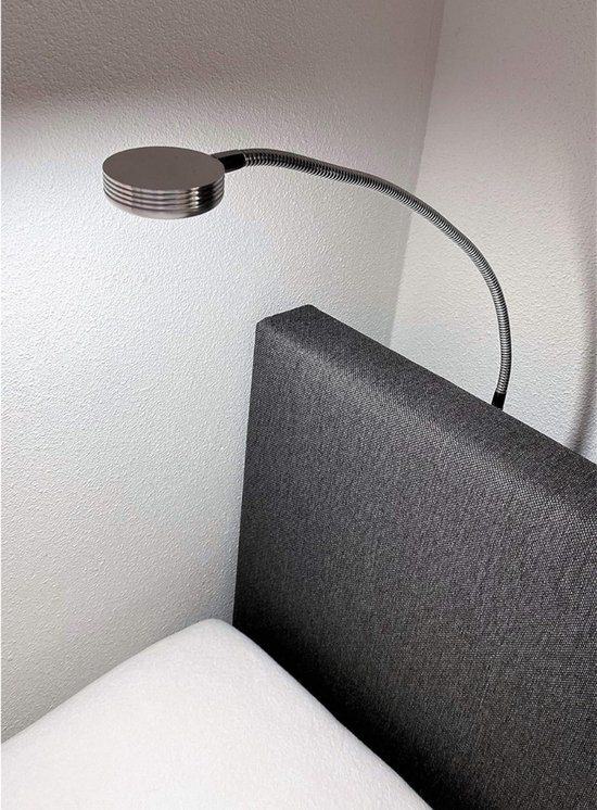Aurixi® Bedlampje Hoofdbord - Leeslamp - Nachtlamp - Aluminium - Zilver - 56cm x 2cm x 120cm van Merkloos