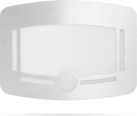 Automatisch Nachtlampje RVS - Automatische Kastlamp met Bewegingsensor - Lamp op Batterijen - voor Binnen van HomeLife