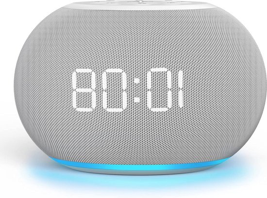 Automatische dimbare geluidsmachinewekker met nachtlampje - rustgevende geluiden - digitaal led-display - slaaptimer - nauwkeurige volumeregeling - witte ruis - voor baby - volwassenen - slaapkamer van Merkloos