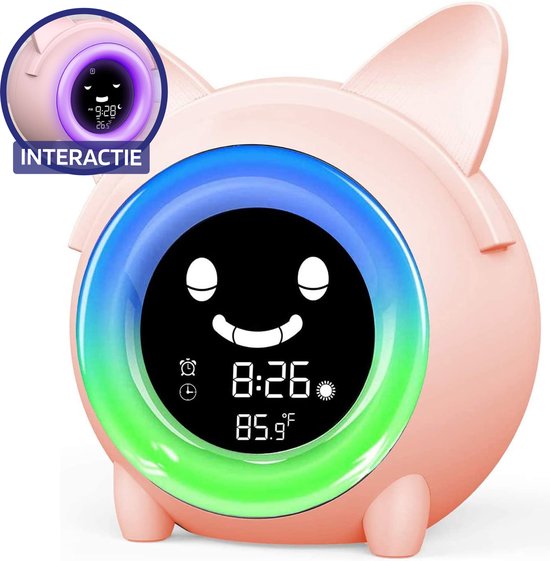 Ava Kinderwekker - Slaaptrainer Kinderen - Digitaal - Met Ring Lamp - Slaapwekker - 8 Slaapgeluiden van TechGenics
