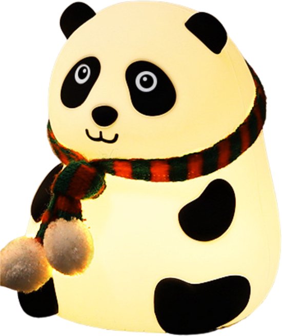 AVOID® Panda Nachtlampje - LED Dierenlamp met Tap Control - Timerfunctie - Kleuren Licht - Oplaadbaar via USB-C - Zacht Siliconen Bedlampje van AVOID®