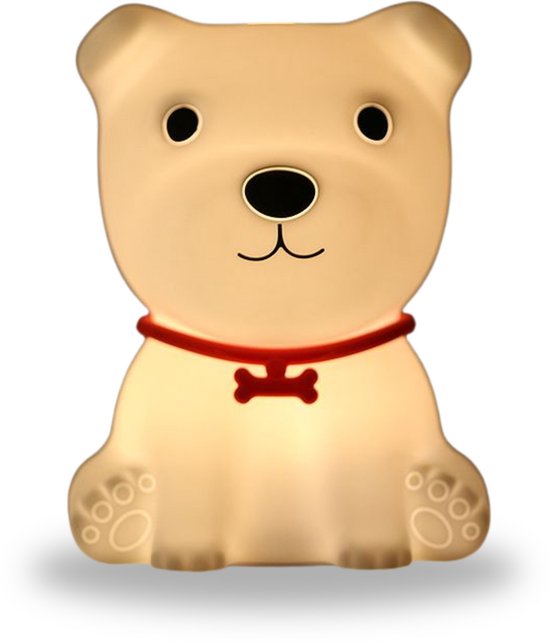 AVOID® – Puppy Nachtlampje Kinderen - LED Dierenlamp met Tap Control - Timerfunctie - Kleuren Licht - Oplaadbaar via USB-C - Zacht Siliconen Bedlampje van AVOID®