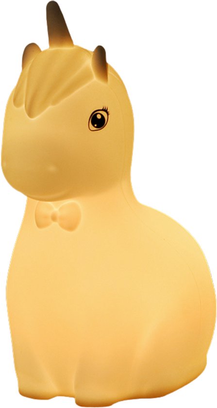 AVOID® Unicorn Nachtlampje Kind – Oplaadbare LED Kinderlamp met Tikbediening – Zacht Siliconen Licht – Met Timer – Ideaal voor Babykamer & Kinderkamer – Wit van AVOID®