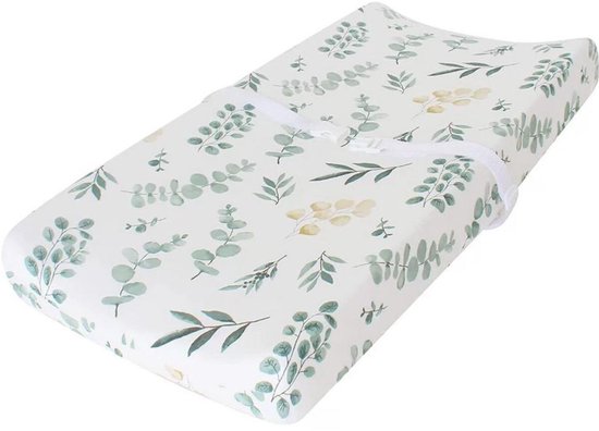 Baby Aankleedkussenhoes - 40x80 cm - Zacht en Ademend - Universele Baby Aankleedhoes voor Platte en Gebogen Matten - Zachte Rekbare Stof - Groen
