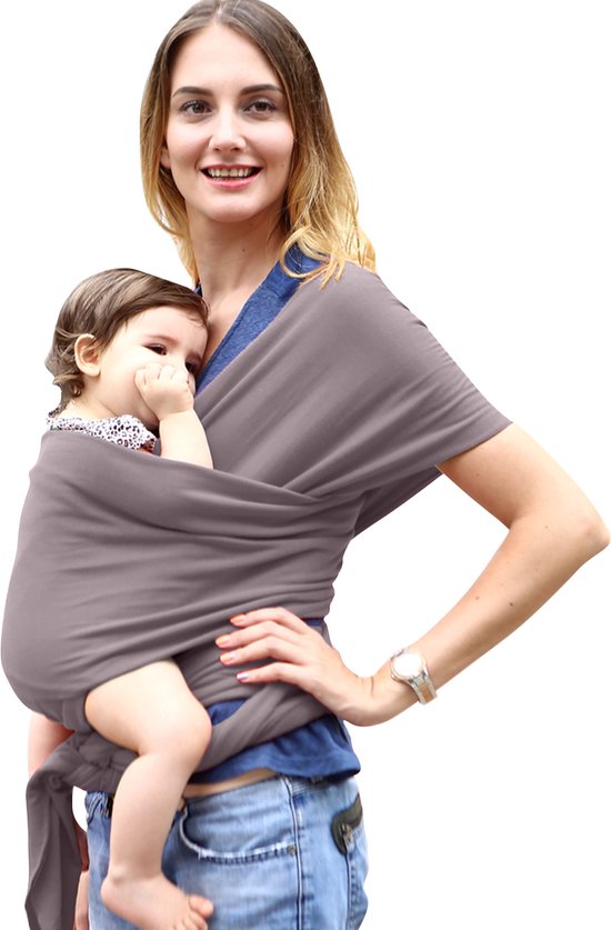 Baby Draagdoek Donker Taupe- Babywrap - Draagzak - Baby carrier - Baby 0-36 maanden - 40x480 cm van $